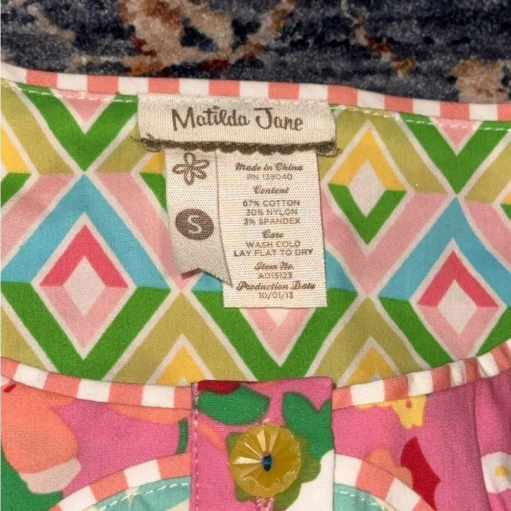 Matilda Jane AD15123 LEAH Colorful Pink Floral Sleeveless Fit & Flare Dress - Picture 2 of 9